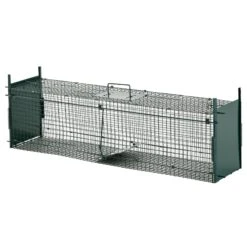 PawHut Marderfalle Wirksame Falle Mit 2 Eingängen, Die Falle Wird Vormontiert Geliefert Und Kann Fast Sofort Eingesetzt Werden Dunkelgrün 100 X 25 X 28 Cm (LxBxH) | Tierfalle Fangfalle Rattenfalle Mausefalle