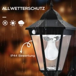 Outsunny Solar-Wandleuchte Mit 3,7V/2200mAh Batterie Schwarz 23L X 26B X 47H Cm | Wandleuchte Wandlampe Terrassenleuchte Gartenlampe Led-lampe -OUTSUNNY Verkäufe 8600336600 B30 015BK prod 006