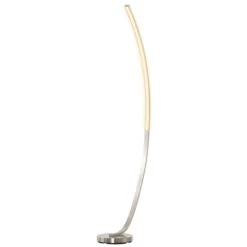 HOMCOM Stehlampe In Kurvenform Silber 50 X 23 X 149 Cm (LxBxH) | Stehleuchte Wohnzimmerlampe Leselampe Lampe