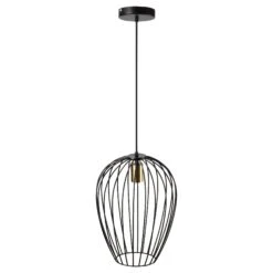 HOMCOM Hängelampe Höhenverstellbar Schwarz Ø26 X 130H Cm | Hängelampe Drahtleuchte Deckenleuchte Lampe Deckenlampe Leuchte -OUTSUNNY Verkäufe 8600336600 B31 346 prod 003