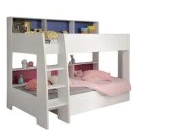 Etagenbett Tam Tam Parisot Inklusive Regale + Bettschubkasten + 2 Lattenrostplatten Weiß
