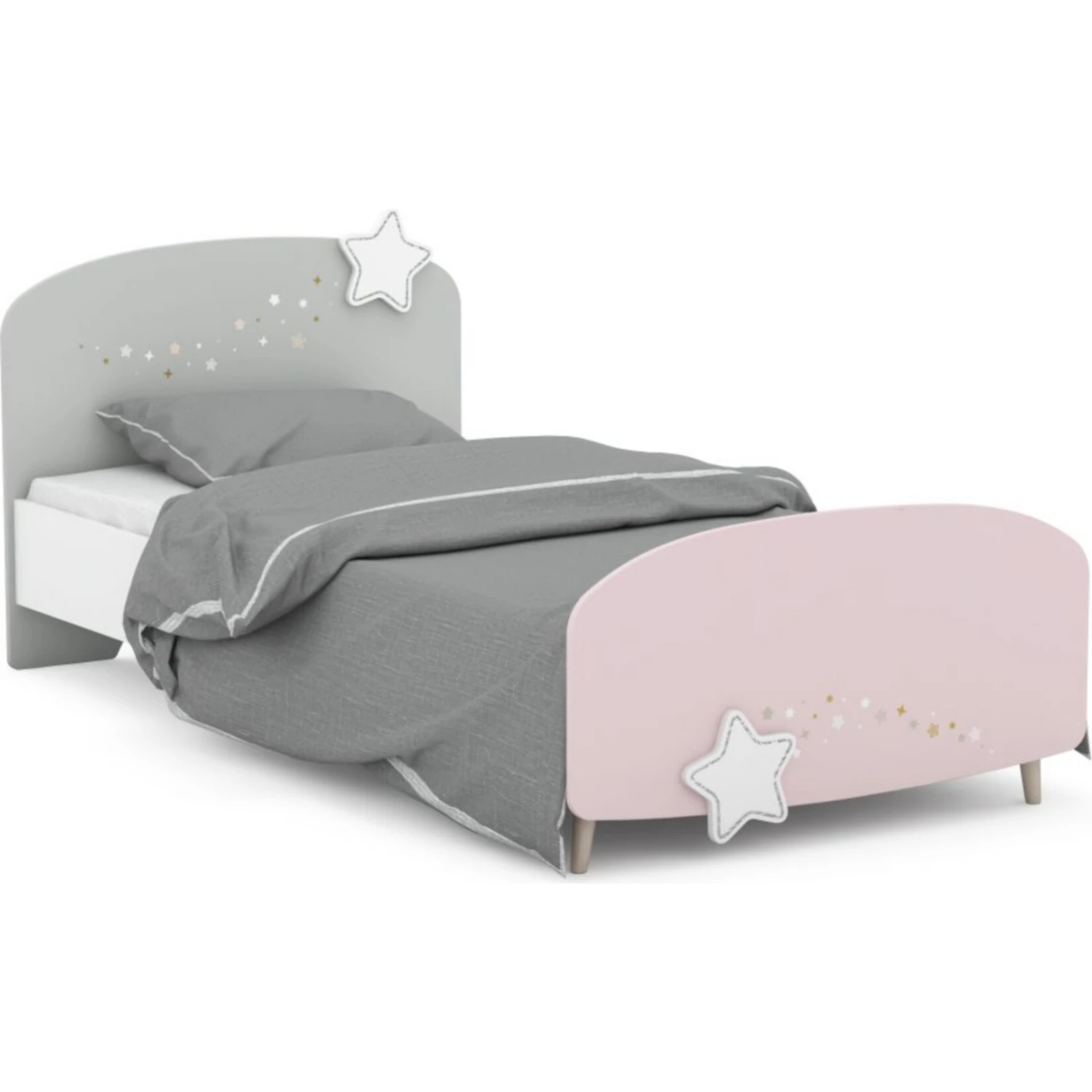 Kinderzimmer Sternschnuppe 5-tlg Rosa Weiß Grau Kleiderschrank Kinderbett 2 Kommoden Schreibtisch 2 Kinderzimmer Sternschnuppe 5-tlg Rosa Weiß Grau Kleiderschrank Kinderbett 2 Kommoden Schreibtisch – Bild 2