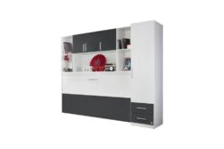 Klappbett Susi Regal + Überbau + Kleiderschrank + Lattenrost + Softclose Weiß - Grau--metallic -OUTSUNNY Verkäufe 8600341000 8176 prod 003