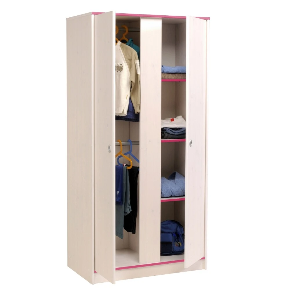 Kinderzimmer Smoozy Parisot 5-tlg Bett + Nachtkommode + Schreibtisch + Kleiderschrank + Kommode Weiß 4 Kinderzimmer Smoozy Parisot 5-tlg Bett + Nachtkommode + Schreibtisch + Kleiderschrank + Kommode Weiß – Bild 4