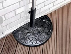 Sonnenschirmständer Halbrund Für Balkone Oder Terrassen Gießharz 8,5 Kg Schwarz Halbrund Schwarz