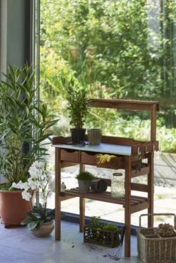 Pflanztisch Für Garten, Terrasse Oder Balkon Braun/Silberfarben -OUTSUNNY Verkäufe 8600342900 5164680 prod 003