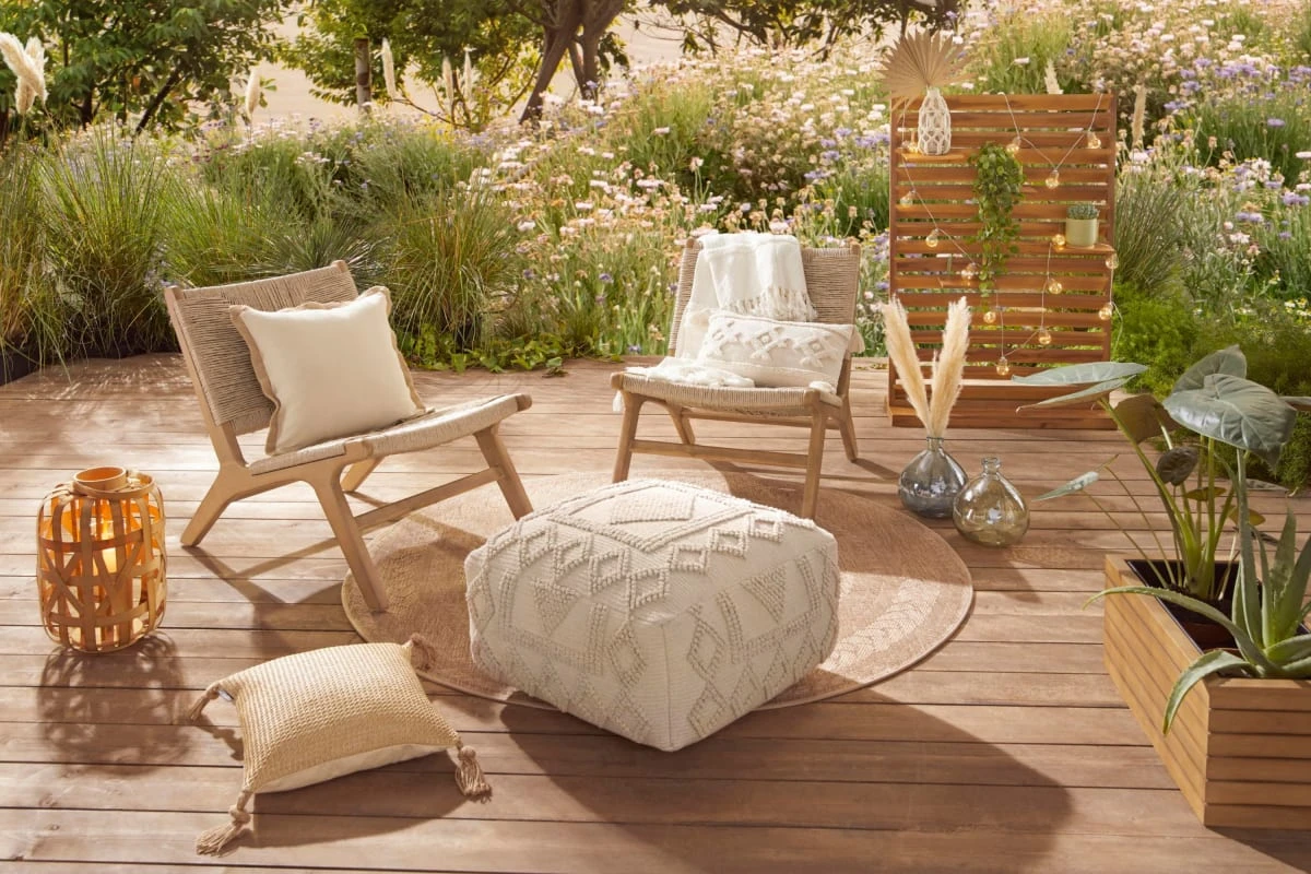 Outdoor-Sichtschutz, Klein Lamellen Hellbraun 120 Cm 2 Outdoor-Sichtschutz, Klein Lamellen Hellbraun 120 Cm – Bild 2