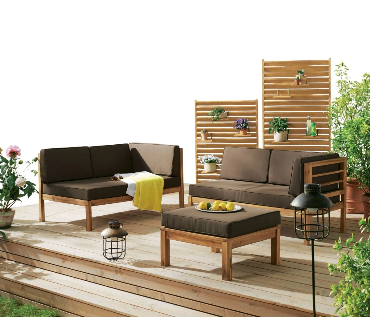 Outdoor-Sichtschutz, Klein Lamellen Hellbraun 120 Cm 3 Outdoor-Sichtschutz, Klein Lamellen Hellbraun 120 Cm – Bild 3