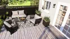 Outdoor-Teppich Rico Schwarz/Creme 120 X 170 Cm 8 Outdoor-Teppich Rico Schwarz/Creme 120 X 170 Cm -OUTSUNNY Verkäufe 8600342900 9334093 prod 003