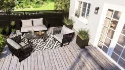 Outdoor-Teppich Rico Schwarz/Creme 120 X 170 Cm 11 Outdoor-Teppich Rico Schwarz/Creme 120 X 170 Cm -OUTSUNNY Verkäufe 8600342900 9334093 prod 006