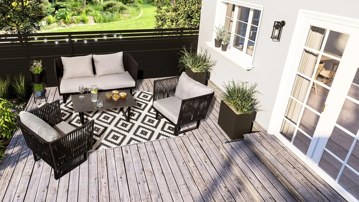 Outdoor-Teppich Rico Schwarz/Creme 120 X 170 Cm 6 Outdoor-Teppich Rico Schwarz/Creme 120 X 170 Cm – Bild 6