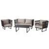 Outdoor-Lounge-Set, 4-tlg. Ravene Schwarz/Grau