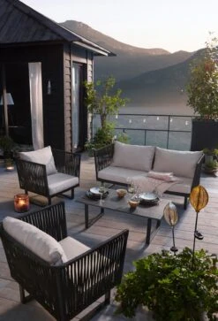 Outdoor-Lounge-Set, 4-tlg. Ravene Schwarz/Grau -OUTSUNNY Verkäufe 8600342900 9353557 prod 004