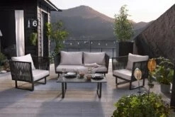 Outdoor-Lounge-Set, 4-tlg. Ravene Schwarz/Grau -OUTSUNNY Verkäufe 8600342900 9353557 prod 005