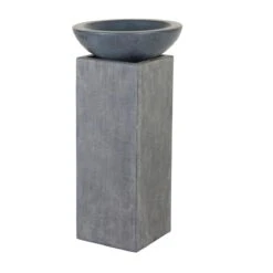 Pflanzsäule Mit Schale Marsala Grau