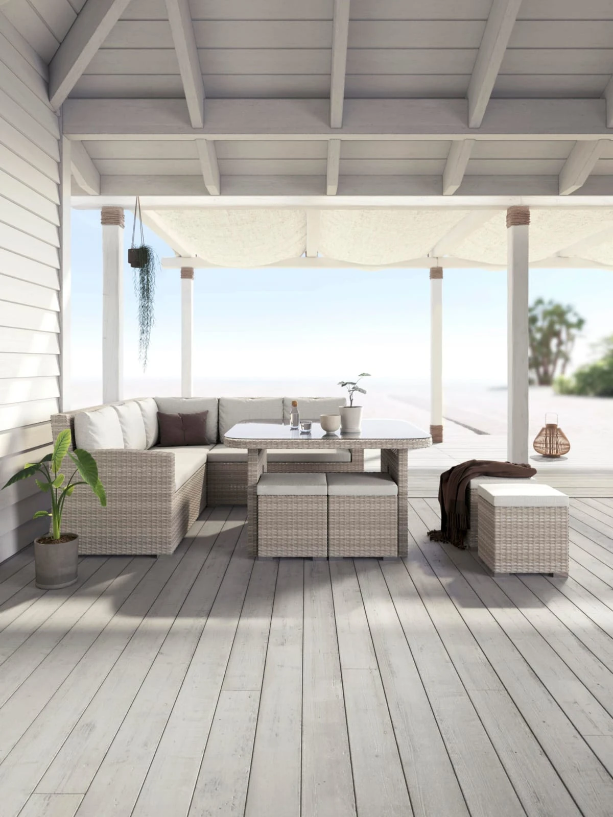 Outdoor-Essgruppe, 6-tlg. Salerno Sand 3 Outdoor-Essgruppe, 6-tlg. Salerno Sand – Bild 3