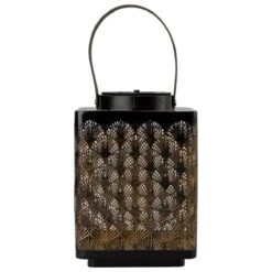 Solarleuchte Kyoto Schwarz/Goldfarben