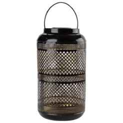 Solarleuchte Chicago Schwarz/Goldfarben