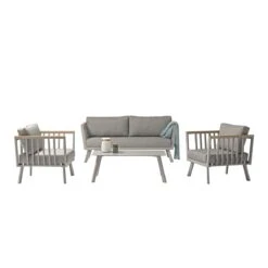 Outdoor-Möbel-Set, 4-tlg. Campli Beige/Grau
