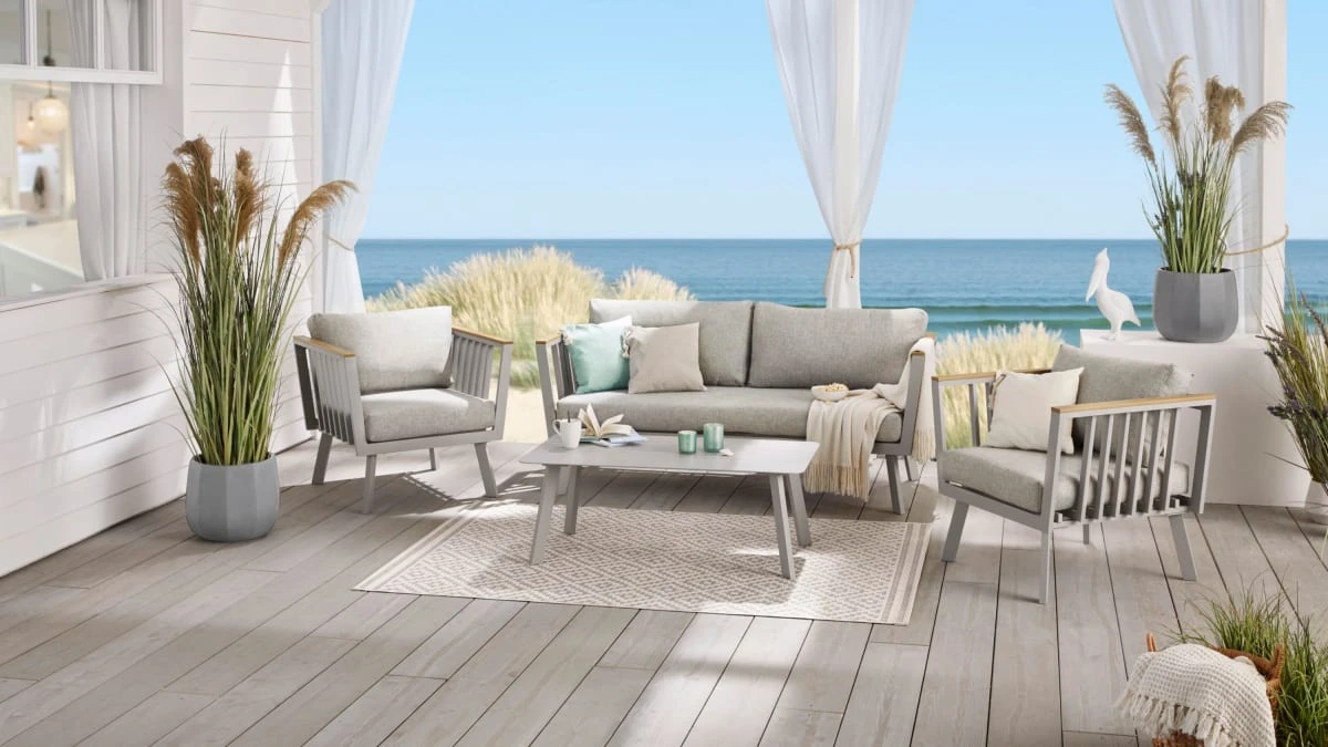 Outdoor-Möbel-Set, 4-tlg. Campli Beige/Grau 4 Outdoor-Möbel-Set, 4-tlg. Campli Beige/Grau – Bild 4