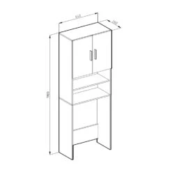 VICCO Waschmaschinenschrank 190 X 64 Cm Weiß - Badregal Regal Hochschrank Für Waschmaschine Trockner -OUTSUNNY Verkäufe 8600343700 20553 prod 003