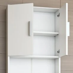 VICCO Waschmaschinenschrank 190 X 64 Cm Weiß - Badregal Regal Hochschrank Für Waschmaschine Trockner -OUTSUNNY Verkäufe 8600343700 20553 prod 005