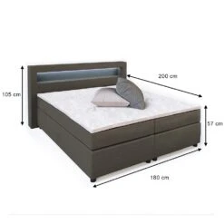 VitaliSpa Boxspringbett Doppelbett 180x200 LED Beleuchtung Komfortschaum Topper 8 VitaliSpa Boxspringbett Doppelbett 180x200 LED Beleuchtung Komfortschaum Topper -OUTSUNNY Verkäufe 8600343700 21165 prod 003