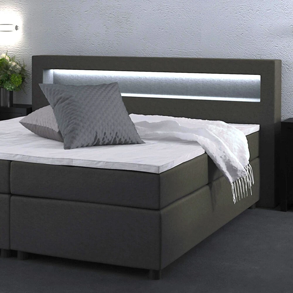 VitaliSpa Boxspringbett Doppelbett 180x200 LED Beleuchtung Komfortschaum Topper 5 VitaliSpa Boxspringbett Doppelbett 180x200 LED Beleuchtung Komfortschaum Topper – Bild 5