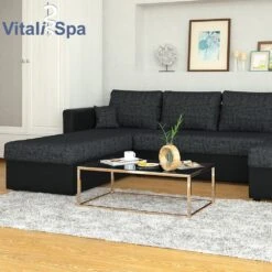 VICCO XXL Ecksofa Mit Schlaffunktion Schwarz - Couch Ecksofa Schlafsofa Taschenfederkern Polstereck -OUTSUNNY Verkäufe 8600343700 24053 prod 005