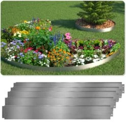 Rasenkante 15m 100x18cm Verzinkt Beeteinfassung Beetumrandung Mähkante Metall Palisade -OUTSUNNY Verkäufe 8600343700 24601 prod 003