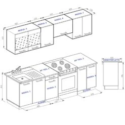Vicco Küche Raul Küchenzeile Küchenblock Einbauküche 240 Cm Edelgrau -OUTSUNNY Verkäufe 8600343700 26319 prod 003