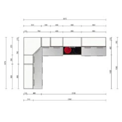 VICCO KÜCHENZEILE L 270CM KÜCHENBLOCK WINKEL ECK EINBAU SONOMA EICHE R-LINE -OUTSUNNY Verkäufe 8600343700 26330 prod 004