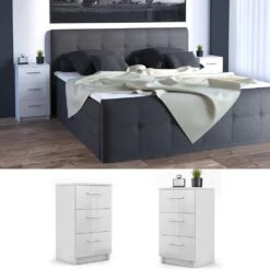 VICCO Nachttisch Für Boxspringbett Nachtschrank Nachtkommode Kommode Schrank