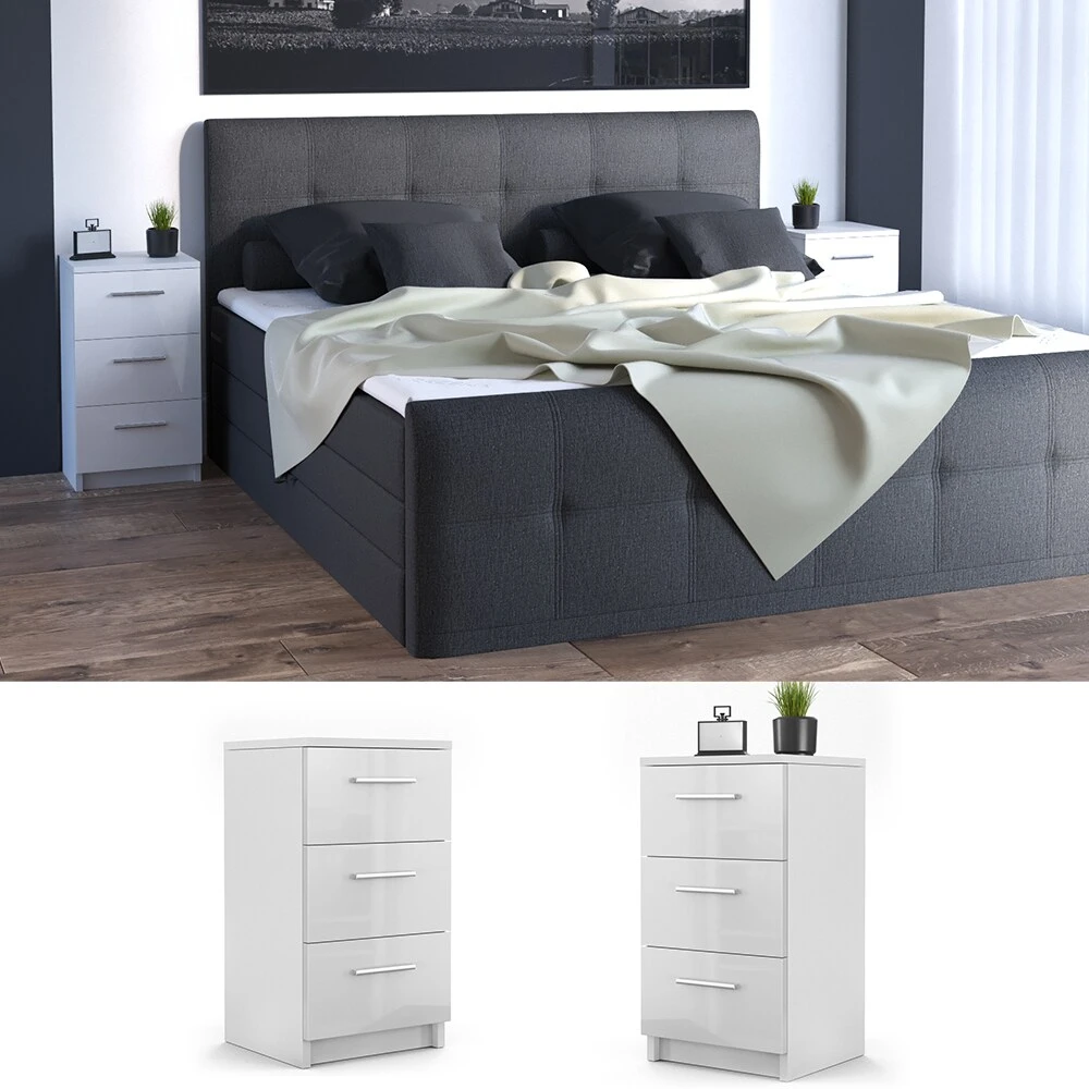 VICCO Nachttisch Für Boxspringbett Nachtschrank Nachtkommode Kommode Schrank 1 VICCO Nachttisch Für Boxspringbett Nachtschrank Nachtkommode Kommode Schrank