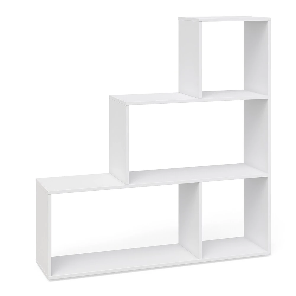 Vicco Treppenregal Asym Raumteiler Bücherregal Regal Wandregal 4 Fächer Weiß 2 Vicco Treppenregal Asym Raumteiler Bücherregal Regal Wandregal 4 Fächer Weiß – Bild 2