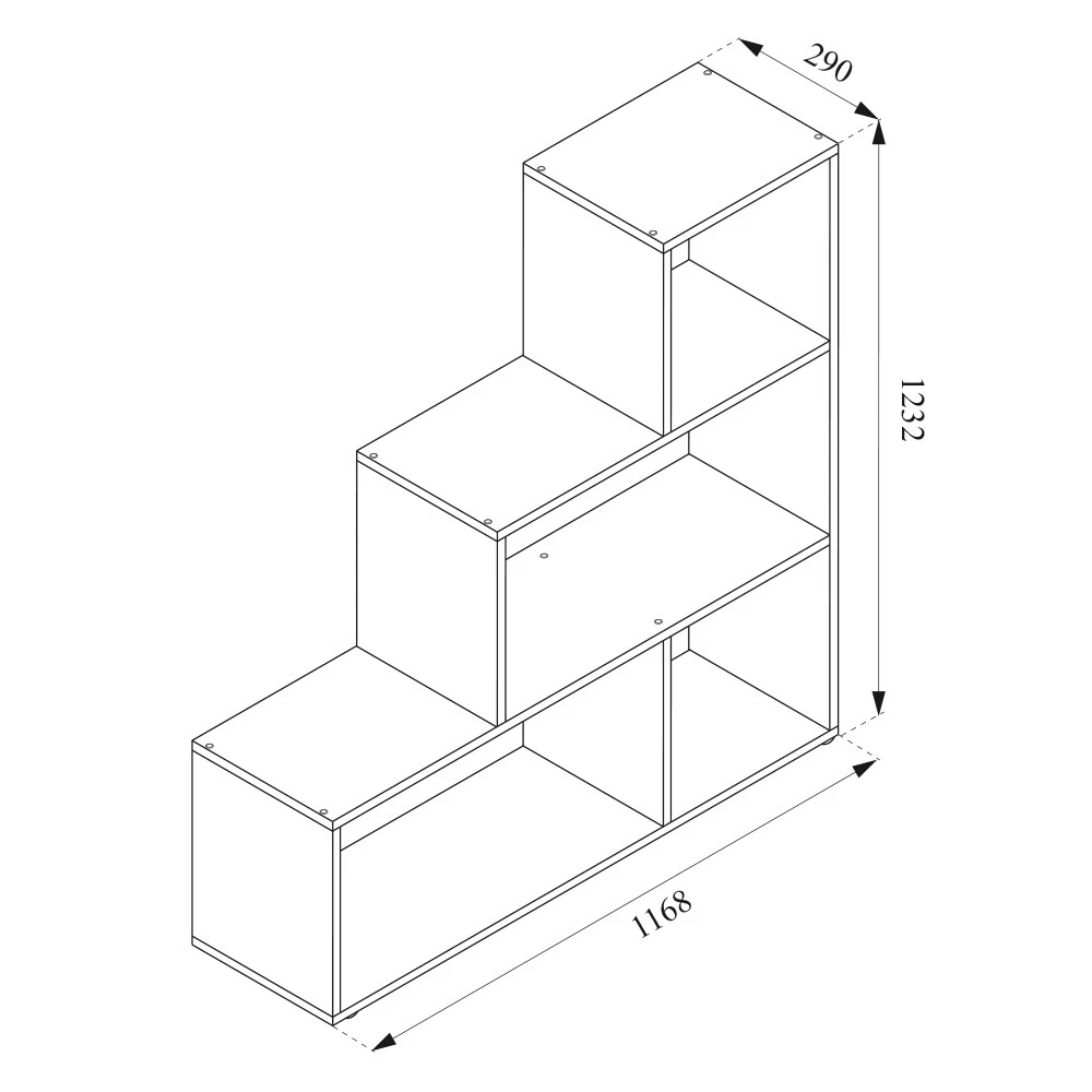 Vicco Treppenregal Asym Raumteiler Bücherregal Regal Wandregal 4 Fächer Weiß 3 Vicco Treppenregal Asym Raumteiler Bücherregal Regal Wandregal 4 Fächer Weiß – Bild 3