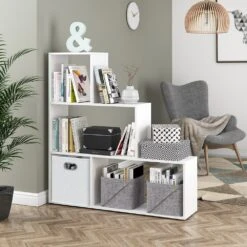 Vicco Treppenregal Asym Raumteiler Bücherregal Regal Wandregal 4 Fächer Weiß 9 Vicco Treppenregal Asym Raumteiler Bücherregal Regal Wandregal 4 Fächer Weiß -OUTSUNNY Verkäufe 8600343700 28512 prod 004