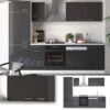 Vicco Küche 270 Cm Küchenzeile Küchenblock Einbauküche Anthrazit Hochglanz