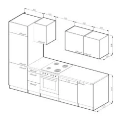 Vicco Küche 270 Cm Küchenzeile Küchenblock Einbauküche Anthrazit Hochglanz -OUTSUNNY Verkäufe 8600343700 28654 prod 003