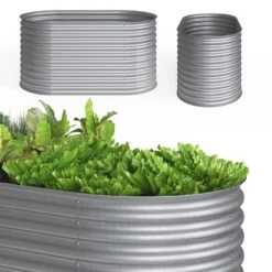 Oskar Hochbeet Kräuterbeet Gemüsebeet Oval 160x80x82cm Stahl Verzinkt Garten 11 Oskar Hochbeet Kräuterbeet Gemüsebeet Oval 160x80x82cm Stahl Verzinkt Garten -OUTSUNNY Verkäufe 8600343700 29021 prod 006