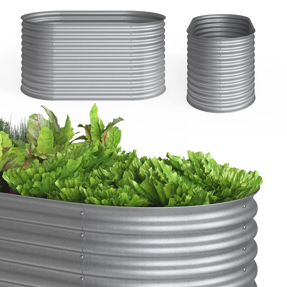 Oskar Hochbeet Kräuterbeet Gemüsebeet Oval 160x80x82cm Stahl Verzinkt Garten 6 Oskar Hochbeet Kräuterbeet Gemüsebeet Oval 160x80x82cm Stahl Verzinkt Garten – Bild 6