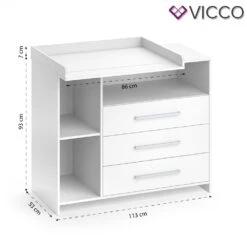 Vicco Wickelkommode Oskar Baby Wickelregal Kommode Wickeltisch Weiß -OUTSUNNY Verkäufe 8600343700 29083 prod 003