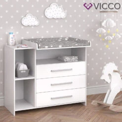 Vicco Wickelkommode Oskar Baby Wickelregal Kommode Wickeltisch Weiß -OUTSUNNY Verkäufe 8600343700 29083 prod 006