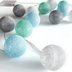 VICCO Lichterkette Cotton Balls Girlande Grau Weiß Mint-grün Hellblau 310 Cm 11 VICCO Lichterkette Cotton Balls Girlande Grau Weiß Mint-grün Hellblau 310 Cm -OUTSUNNY Verkäufe 8600343700 29100 prod 006