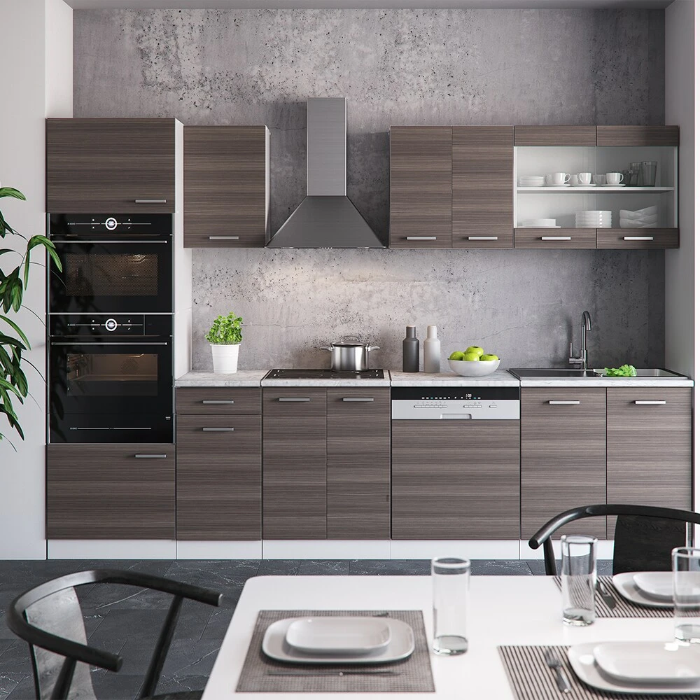 VICCO KÜCHE R-LINE 300 CM KÜCHENZEILE KÜCHENBLOCK EINBAUKÜCHE – EDELGRAU 4 VICCO KÜCHE R-LINE 300 CM KÜCHENZEILE KÜCHENBLOCK EINBAUKÜCHE – EDELGRAU – Bild 4