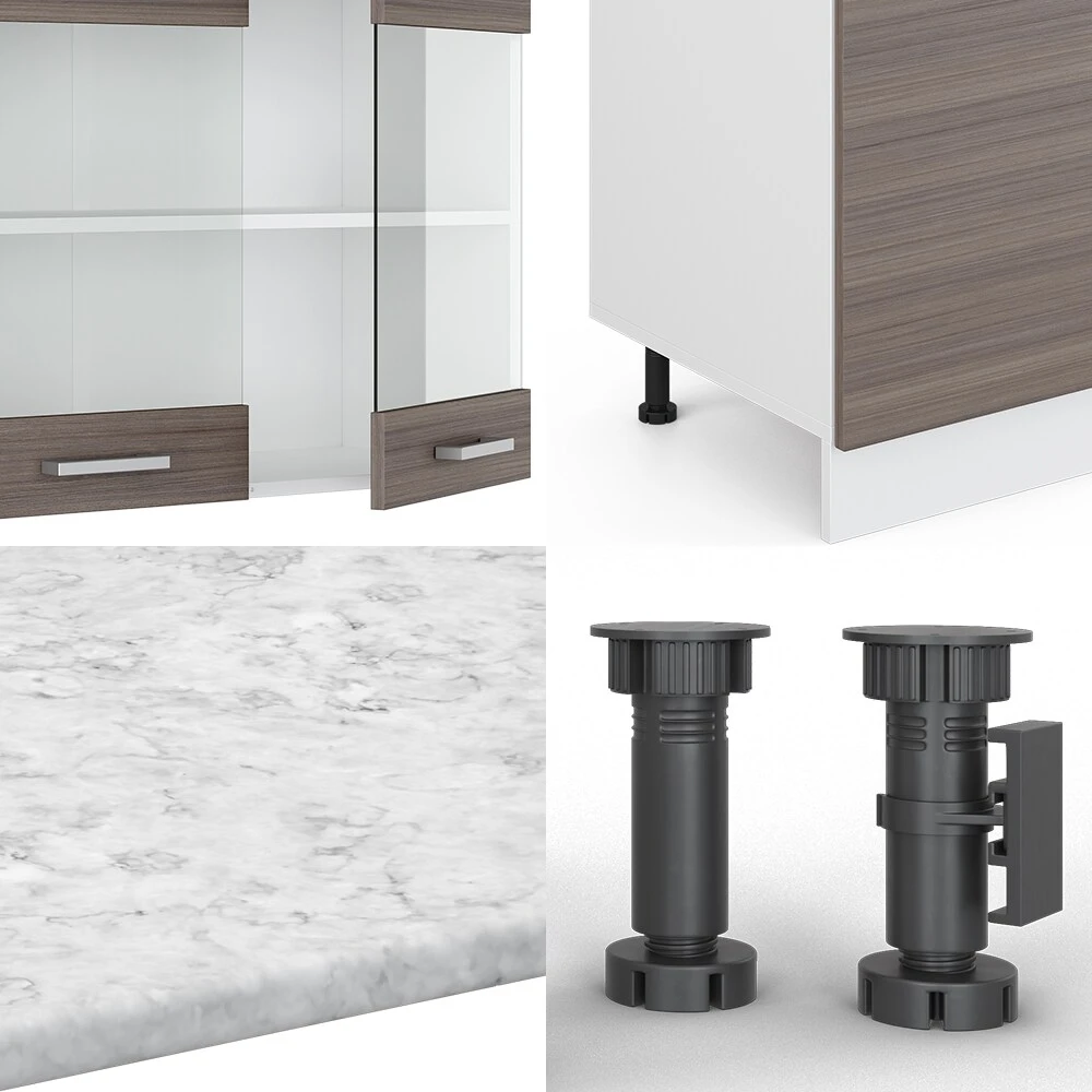 VICCO KÜCHE R-LINE 300 CM KÜCHENZEILE KÜCHENBLOCK EINBAUKÜCHE – EDELGRAU 5 VICCO KÜCHE R-LINE 300 CM KÜCHENZEILE KÜCHENBLOCK EINBAUKÜCHE – EDELGRAU – Bild 5