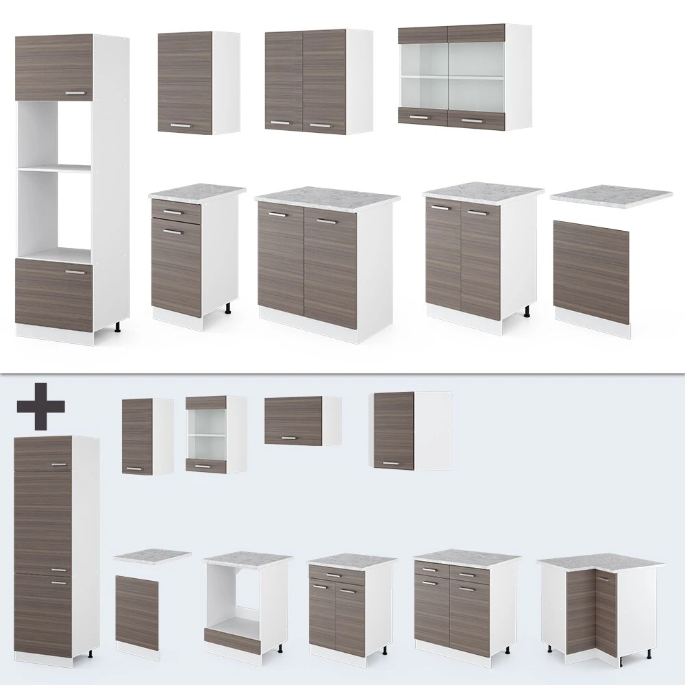 VICCO KÜCHE R-LINE 300 CM KÜCHENZEILE KÜCHENBLOCK EINBAUKÜCHE – EDELGRAU 6 VICCO KÜCHE R-LINE 300 CM KÜCHENZEILE KÜCHENBLOCK EINBAUKÜCHE – EDELGRAU – Bild 6