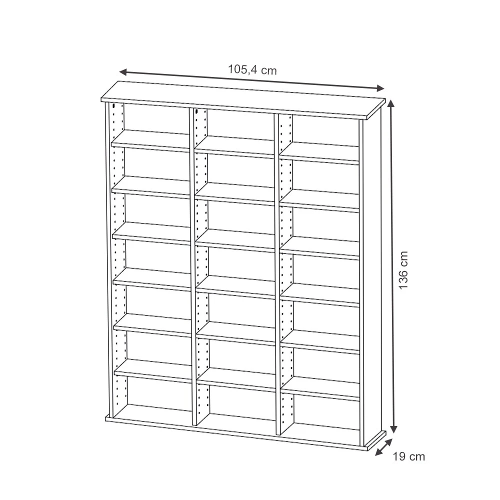 VICCO Medienregal JUKEBOX Weiß Matt CD DVD Bluray Regal Standregal Regalwand 3 VICCO Medienregal JUKEBOX Weiß Matt CD DVD Bluray Regal Standregal Regalwand – Bild 3