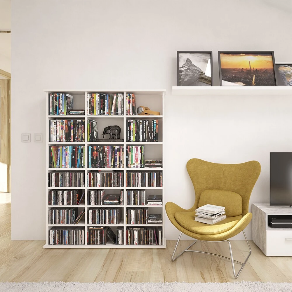 VICCO Medienregal JUKEBOX Weiß Matt CD DVD Bluray Regal Standregal Regalwand 4 VICCO Medienregal JUKEBOX Weiß Matt CD DVD Bluray Regal Standregal Regalwand – Bild 4