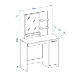 Vicco Schminktisch Julia Frisiertisch Kommode Frisierkommode Spiegel Anthrazit Inklusive LED-Lichterkette -OUTSUNNY Verkäufe 8600343700 30141 prod 003